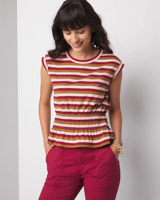 Smocked Peplum Tee | White House Black Market